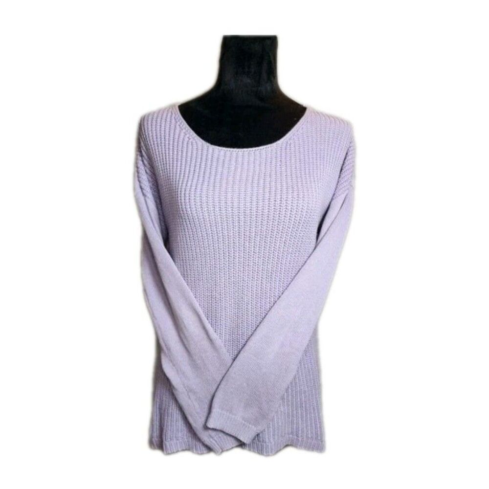 Chicos Tight Knit Sweater Women Sz 0 Lavender Lightweight Spring  Casual